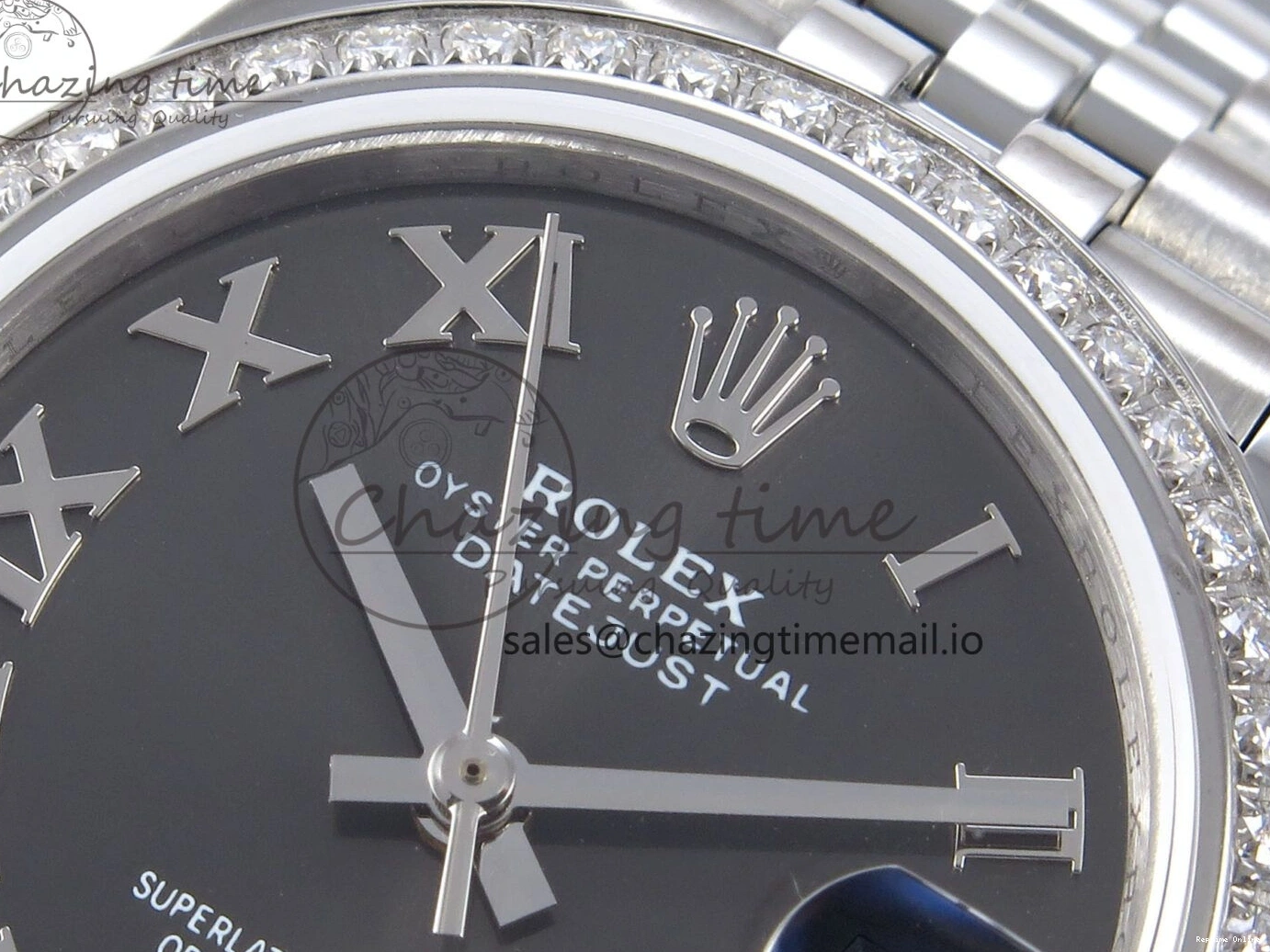 0119 DateJust 31 278384RBR JARF 1:1 Best Edition 904L Steel Gray Roman Diamonds Dial on SS Jubilee Bracelet HZ Classic 875